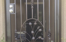 Pretty Flower Front Entree Metal Gate