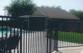 Swimming Pool Hammered Metal Fence