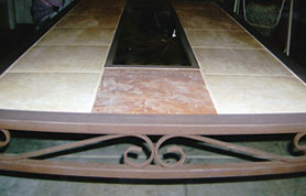 Iron Dining Table with Tile