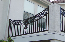 Iron Balcony with Palm Tree