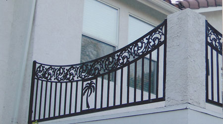 Iron Balcony with Palm Tree