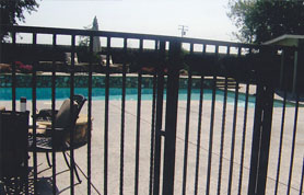 Swimming Pool Hammered Metal Fence